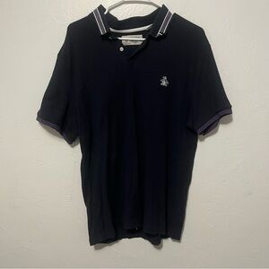Original Penguin Navy Polo with Striped Accents